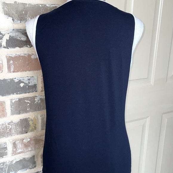 Jones of New York Sport Navy & White Contrast Trim Sleeveless Tank Size Small - Picture 7 of 13
